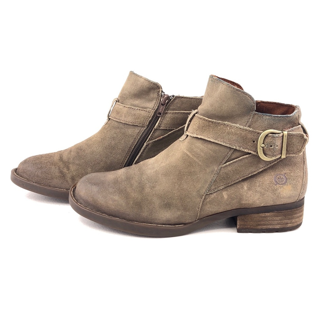 Born Jorgette Taupe Leather Ankle Boots 7.5M - Picture 2 of 15
